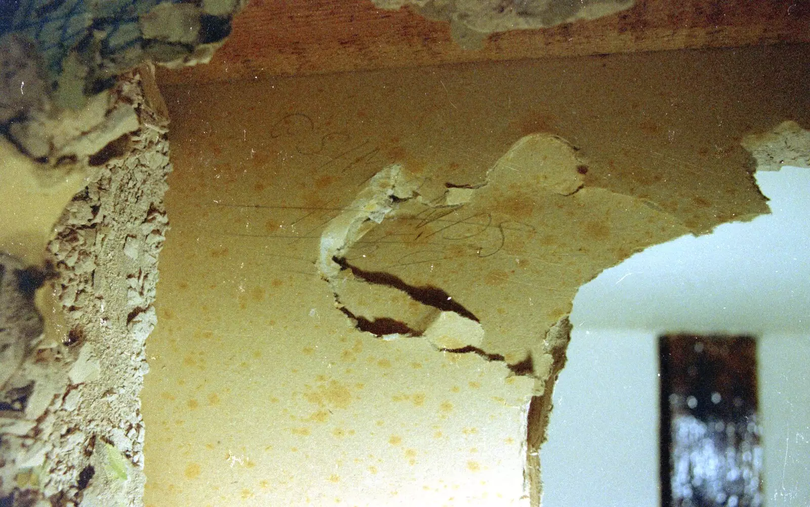 Signed board: C Simonds, 1958, from Hale-Bopp and Bedroom Demolition, Brome, Suffolk - 10th May 1997