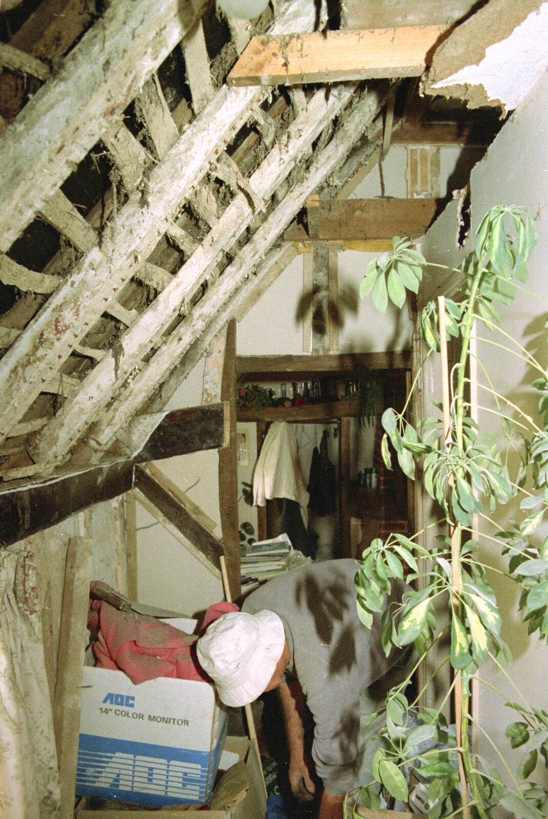 The Old Man roams around on the landing from Hale-Bopp and Bedroom Demolition, Brome, Suffolk - 10th May 1997
