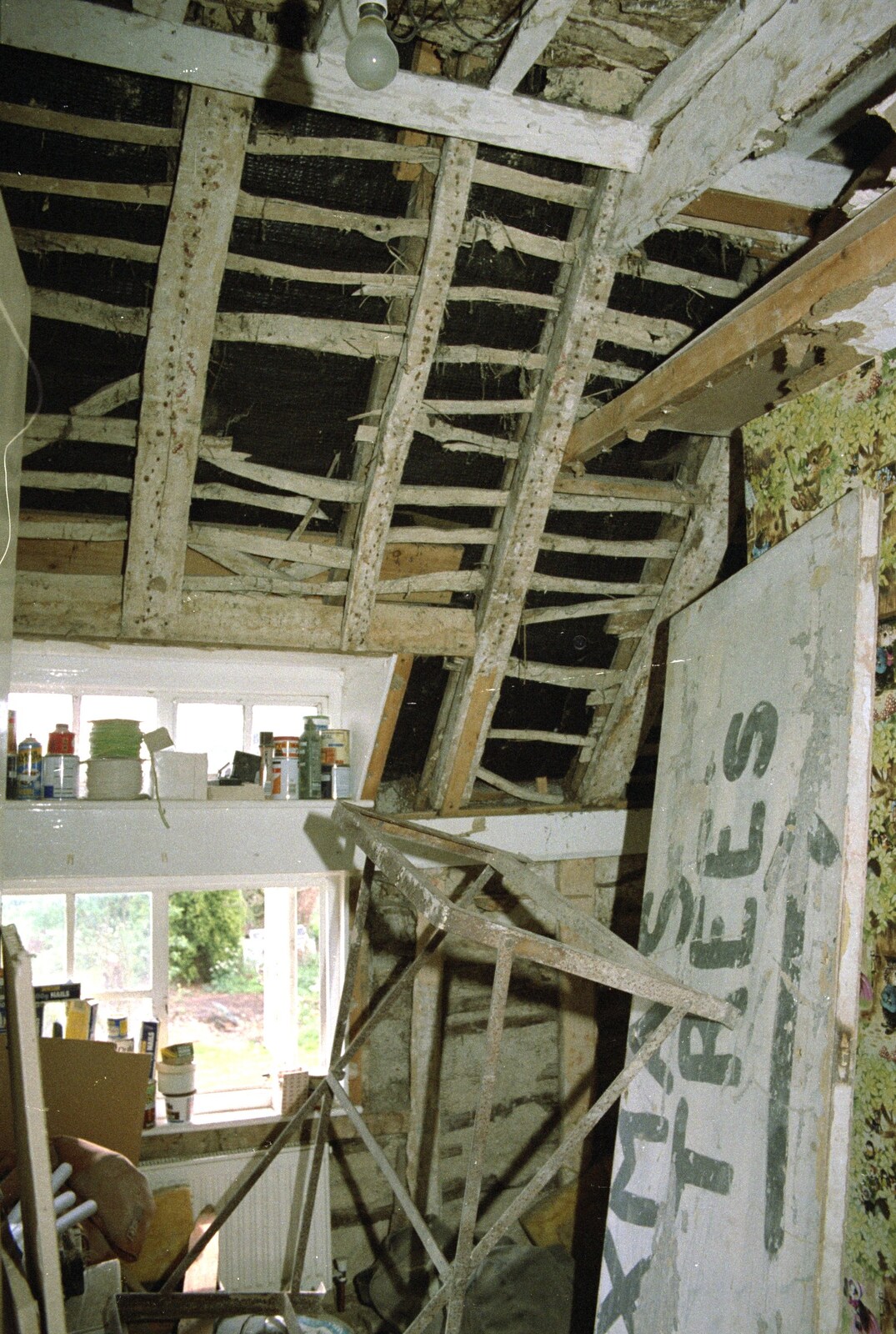 A window in a sea of wreckage from Hale-Bopp and Bedroom Demolition, Brome, Suffolk - 10th May 1997