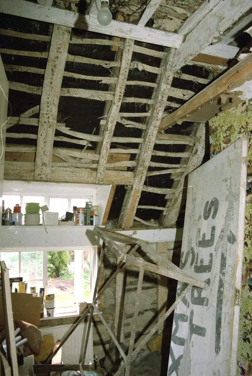 A window in a sea of wreckage, from Hale-Bopp and Bedroom Demolition, Brome, Suffolk - 10th May 1997