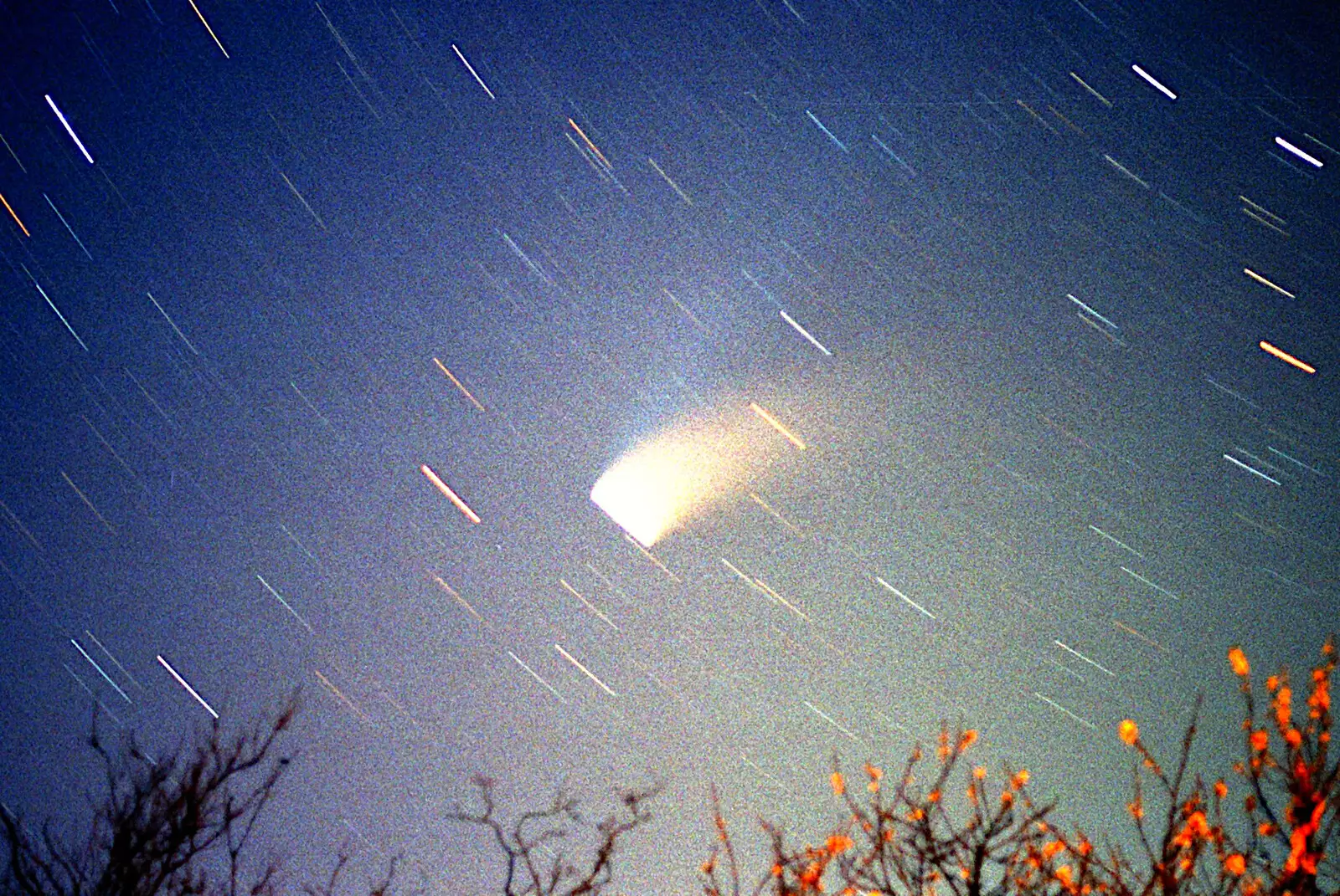 A smudge of Hale-Bopp, showing its two tails, from Hale-Bopp and Bedroom Demolition, Brome, Suffolk - 10th May 1997