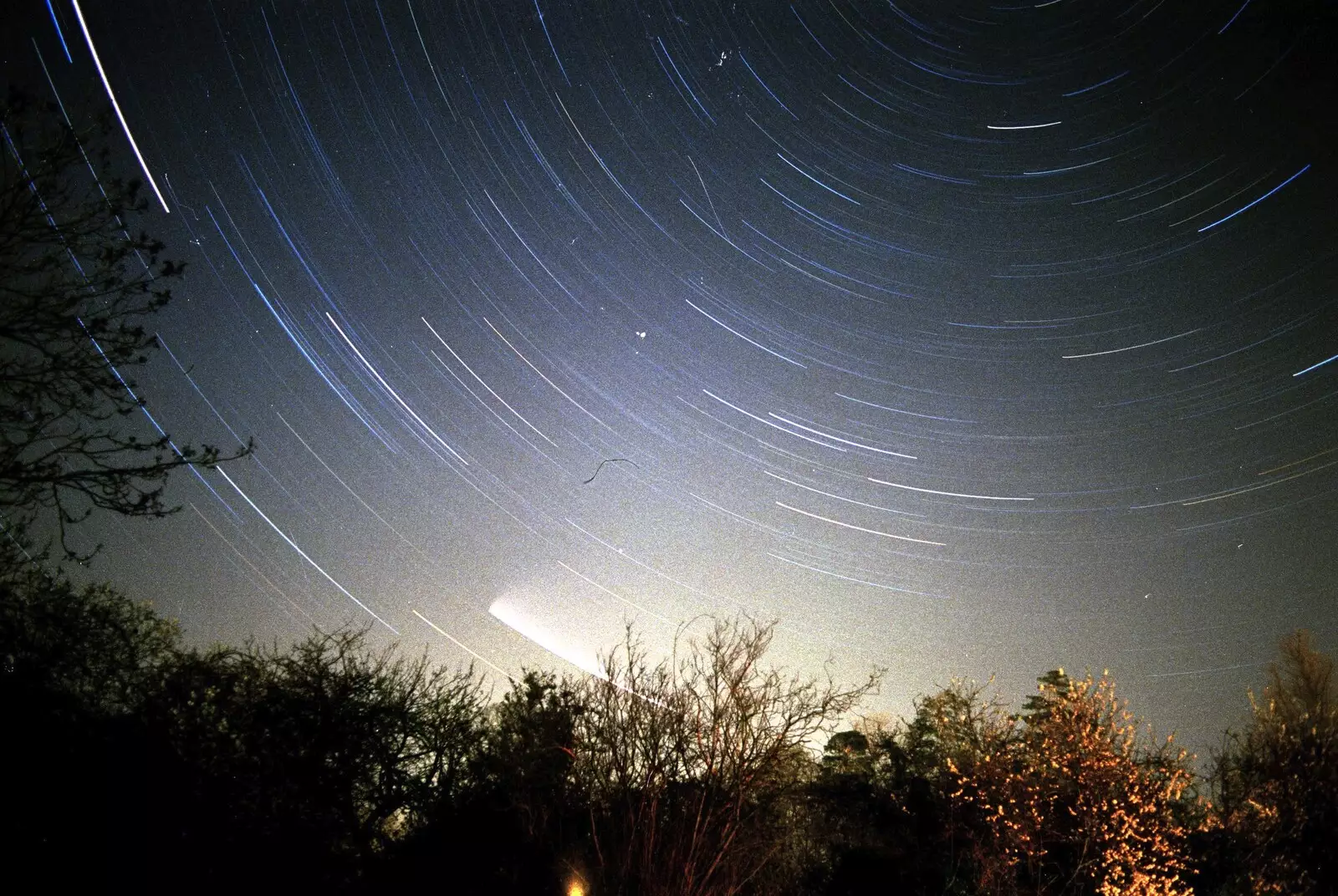 A star trail, width a smudge of comet, from Hale-Bopp and Bedroom Demolition, Brome, Suffolk - 10th May 1997