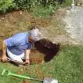 Lou digs an exploratory hole by the side of the well, Hale-Bopp and Bedroom Demolition, Brome, Suffolk - 10th May 1997