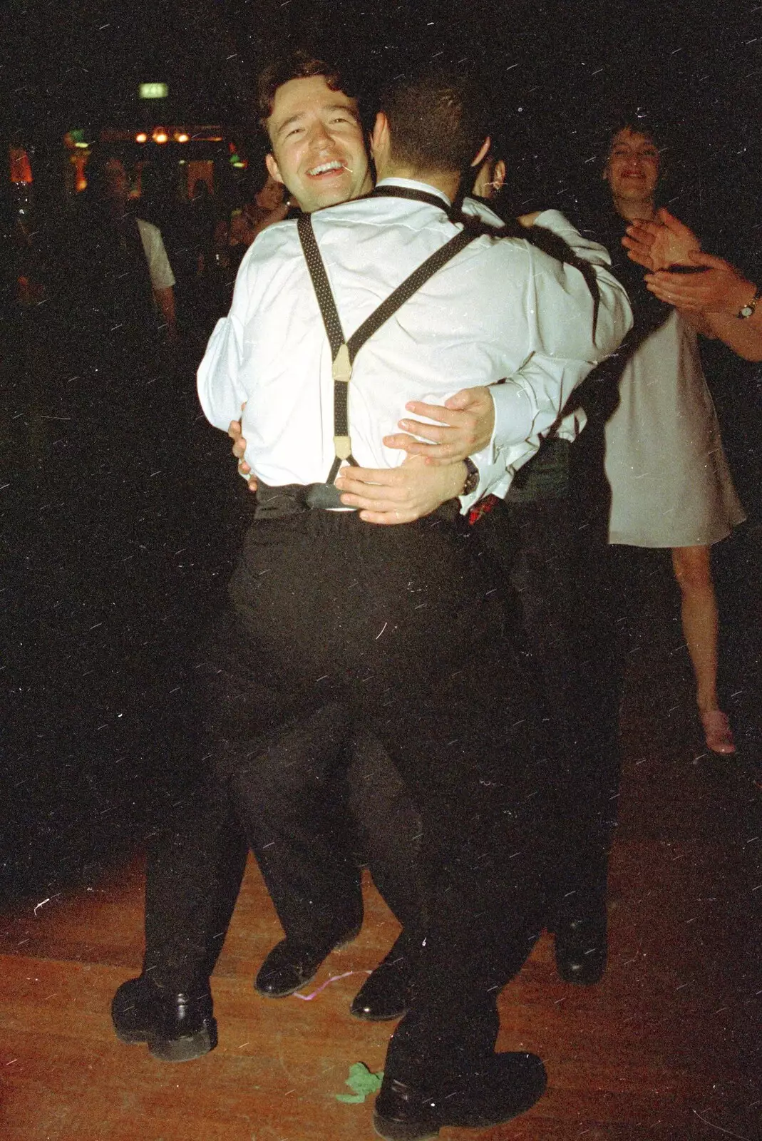 Tim and Orhan share a hug, from CISU at the Suffolk College May Ball, Ipswich, Suffolk - 11th May 1997