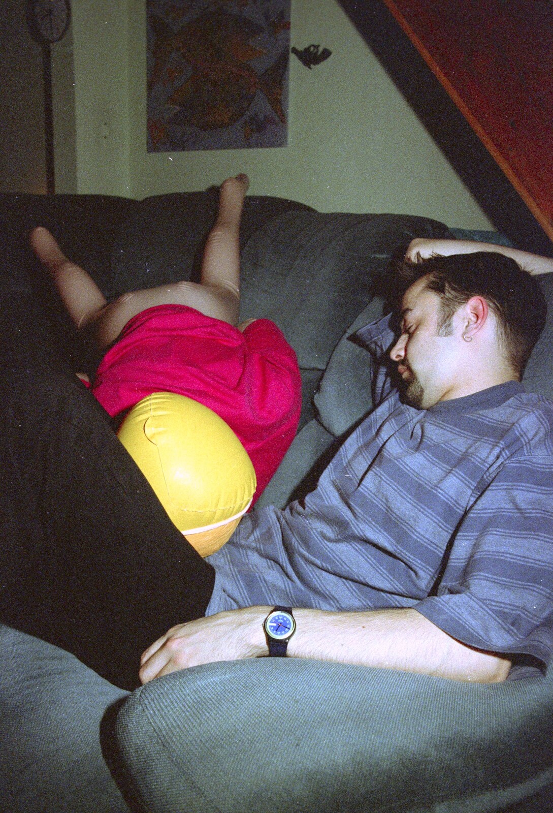 A CISU Party Round Trev's House, Cavendish Street, Ipswich - 17th May 1997: Trev and the inflatable woman