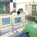 Chris Mole on the video conference, CISU do 'Internet-in-a-field', Suffolk Show, Ipswich - May 21st 1997