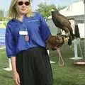 Sarah Bradfield with a bird of prey, CISU do 'Internet-in-a-field', Suffolk Show, Ipswich - May 21st 1997