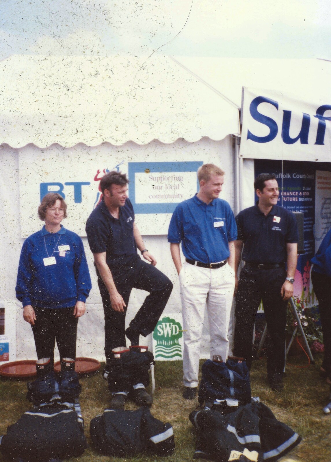 Nosher with the fire service from CISU do 'Internet-in-a-field', Suffolk Show, Ipswich - May 21st 1997
