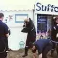 Nosher gets a fireman's jacket on - it's heavy work, CISU do 'Internet-in-a-field', Suffolk Show, Ipswich - May 21st 1997