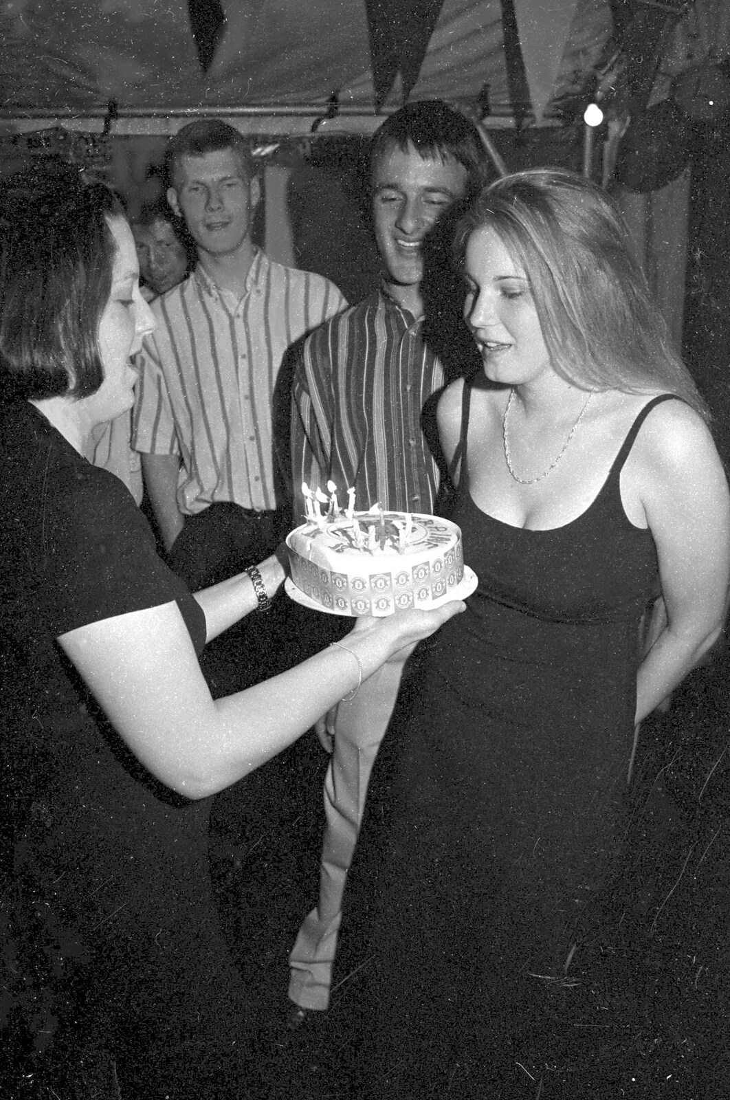 Lorraine's 18th and Claire's 21st, The Swan Inn, Brome, Suffolk - 11th June 1997: Katherine hands Lorraine her birthday cake