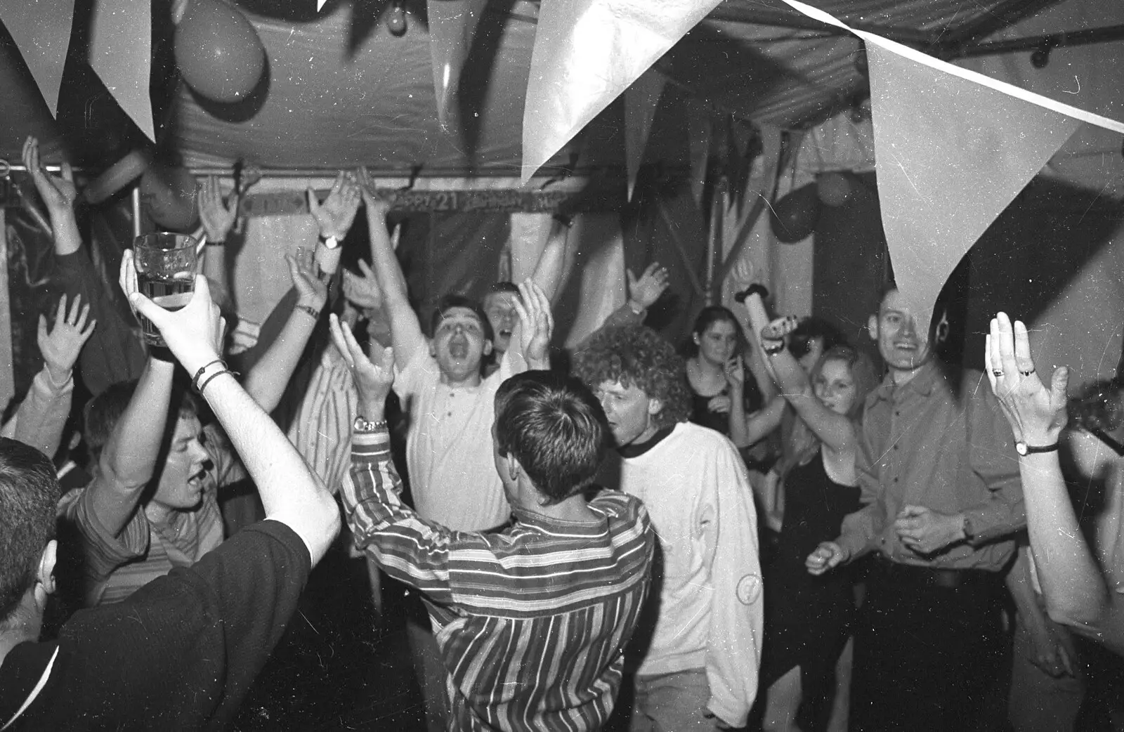 A hands-up moment, from Lorraine's 18th and Claire's 21st, The Swan Inn, Brome, Suffolk - 11th June 1997