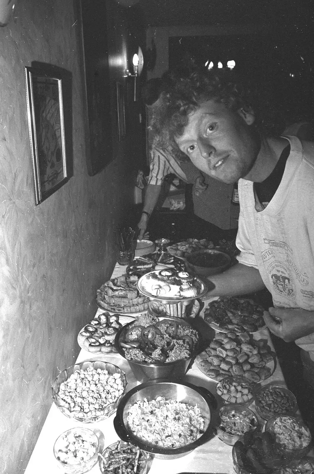 An innocent-looking Wavy at the food table, from Lorraine's 18th and Claire's 21st, The Swan Inn, Brome, Suffolk - 11th June 1997