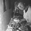 An innocent-looking Wavy at the food table, Lorraine's 18th and Claire's 21st, The Swan Inn, Brome, Suffolk - 11th June 1997