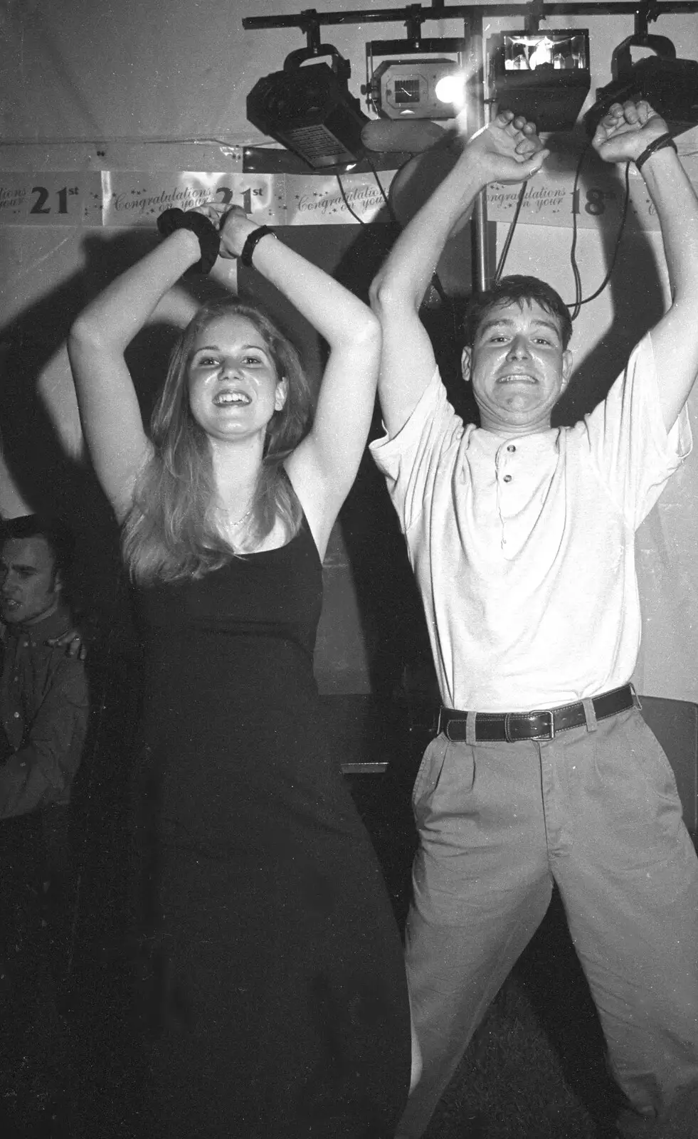 Lorraine and Ricey dance, from Lorraine's 18th and Claire's 21st, The Swan Inn, Brome, Suffolk - 11th June 1997