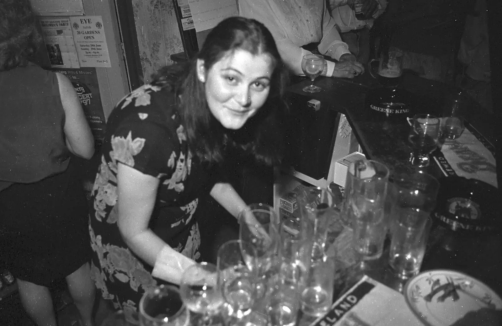 Claire does more washing-up, from Lorraine's 18th and Claire's 21st, The Swan Inn, Brome, Suffolk - 11th June 1997