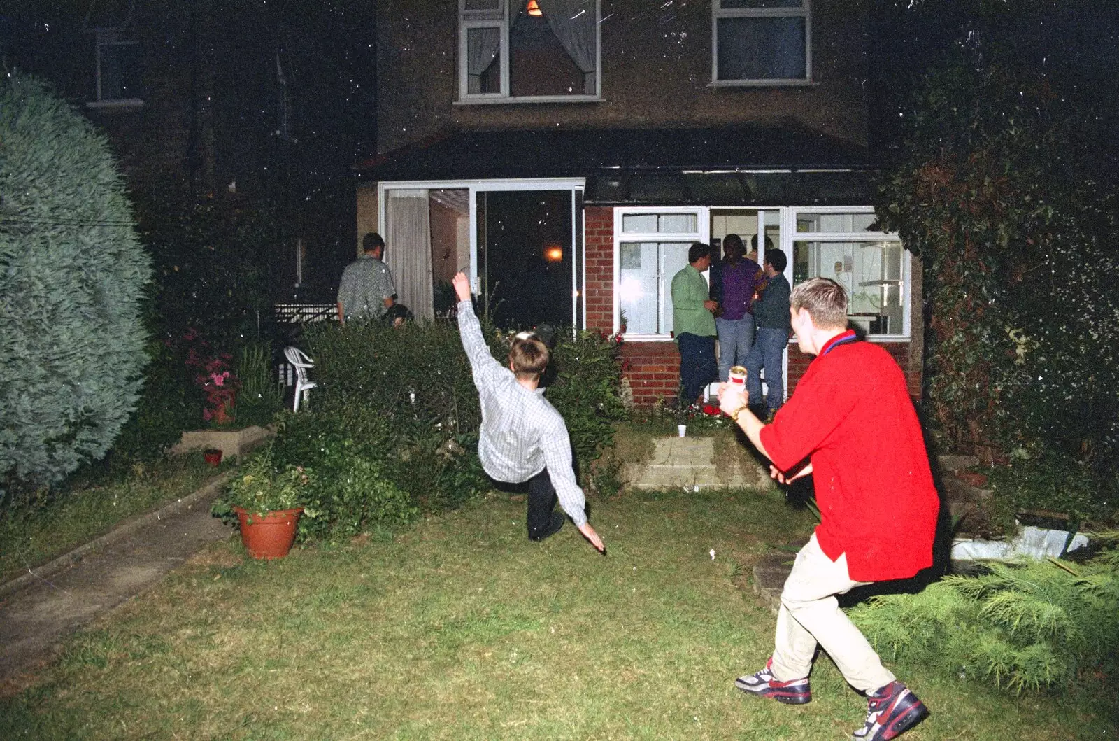 Paul slides in for a kick, from Andrew's CISU Party and the Radio One Roadshow, Ipswich, Suffolk - 18th June 1997