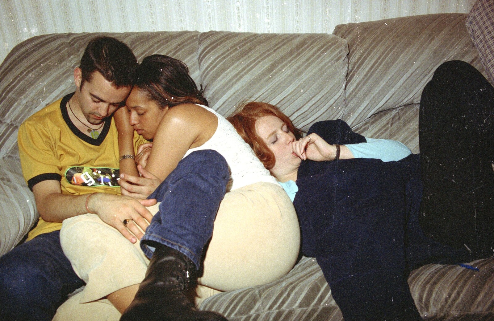 Andrew's CISU Party and the Radio One Roadshow, Ipswich, Suffolk - 18th June 1997: Trev, Natalie and another have a sleep