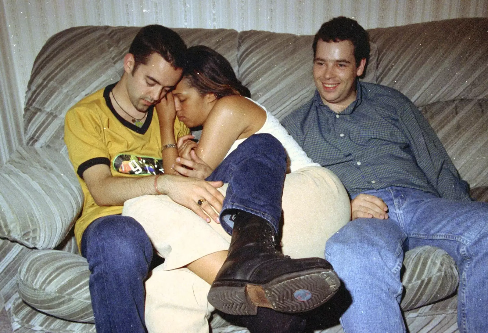 Russell piles on the couch, from Andrew's CISU Party and the Radio One Roadshow, Ipswich, Suffolk - 18th June 1997