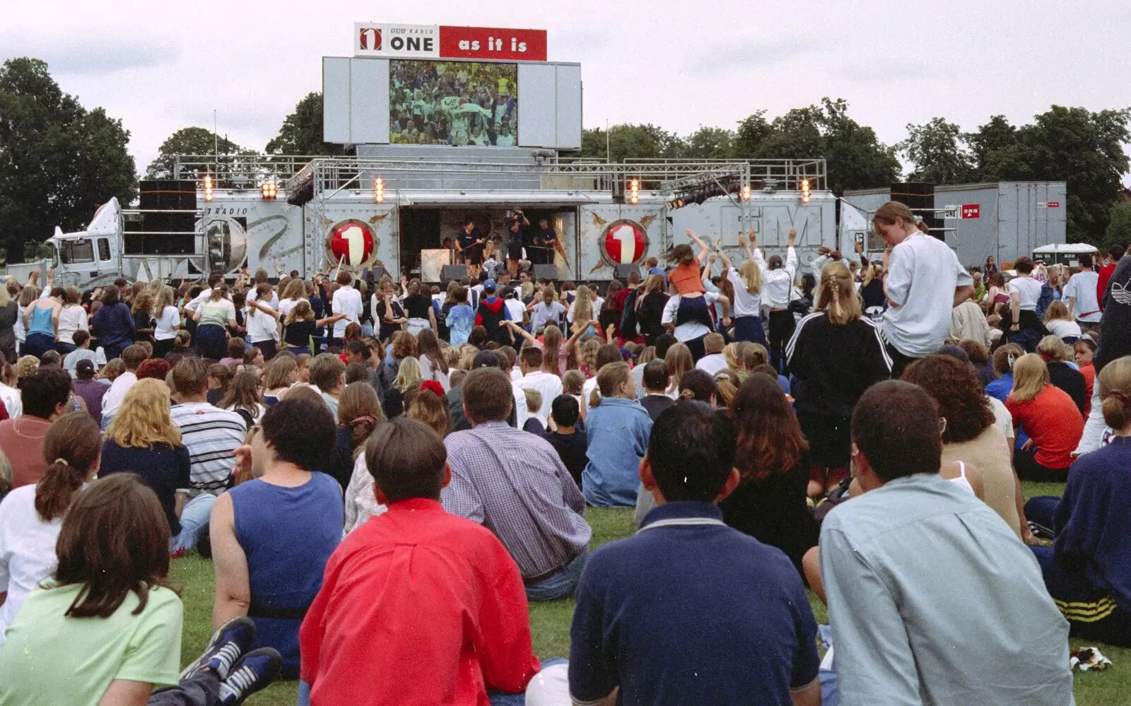 The roadshow stage, from Andrew's CISU Party and the Radio One Roadshow, Ipswich, Suffolk - 18th June 1997