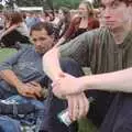 Paul flakes out as other Paul looks worried, Andrew's CISU Party and the Radio One Roadshow, Ipswich, Suffolk - 18th June 1997