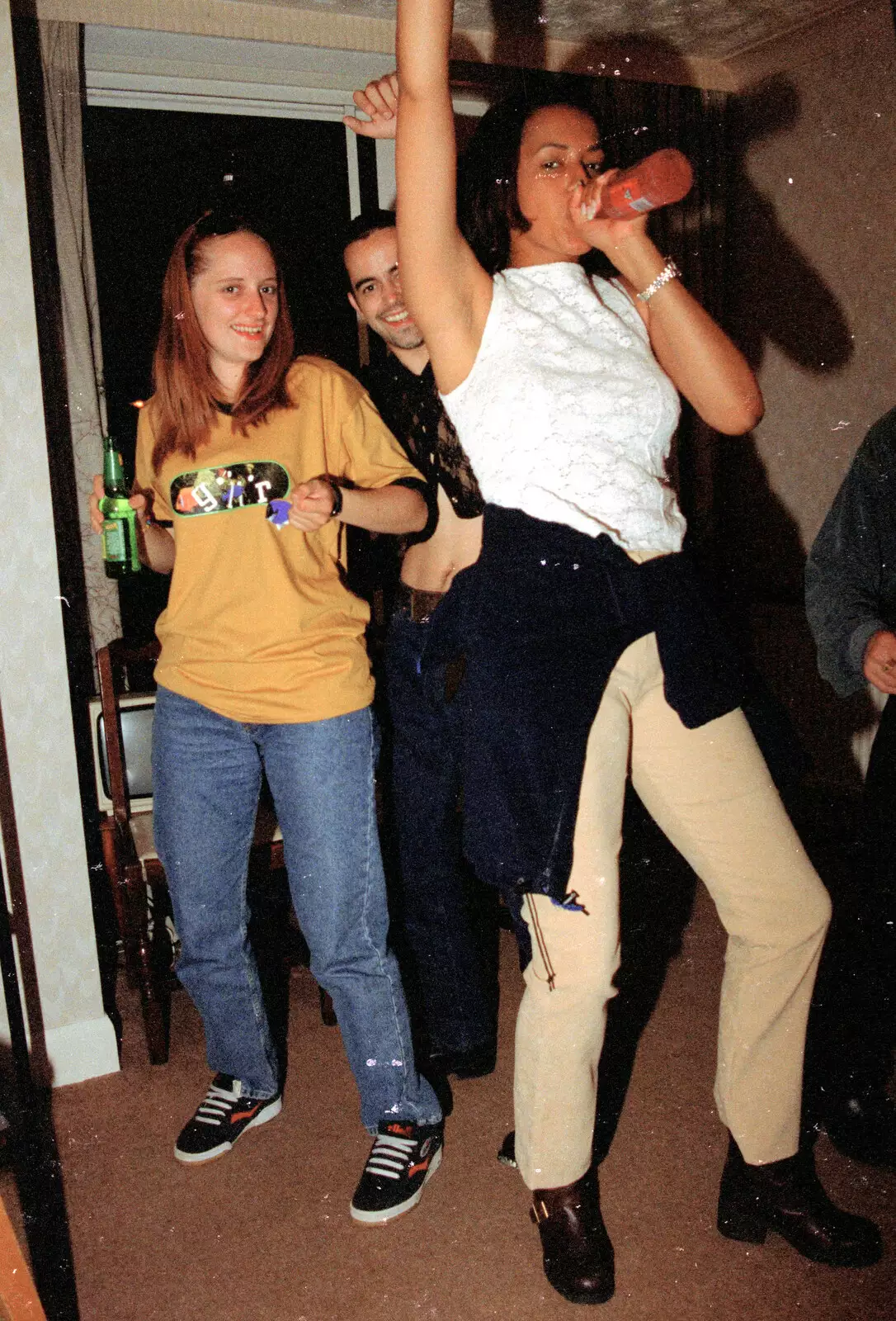 Elen, Trev and Natalie, from Andrew's CISU Party and the Radio One Roadshow, Ipswich, Suffolk - 18th June 1997