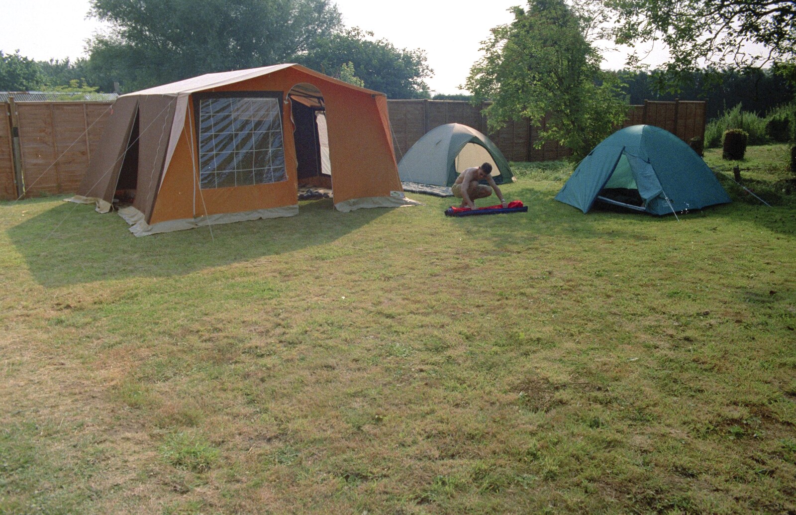 It's Tent City in Nosher's garden from Bromestock 1 and a Mortlock Barbeque, Brome and Thrandeston, Suffolk - 24th June 1997