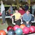 Guy Girardeau watches his ball as it heads down the lane, Dougie's Birthday and Adrian Leaves CISU, Ipswich, Suffolk - 29th June 1997