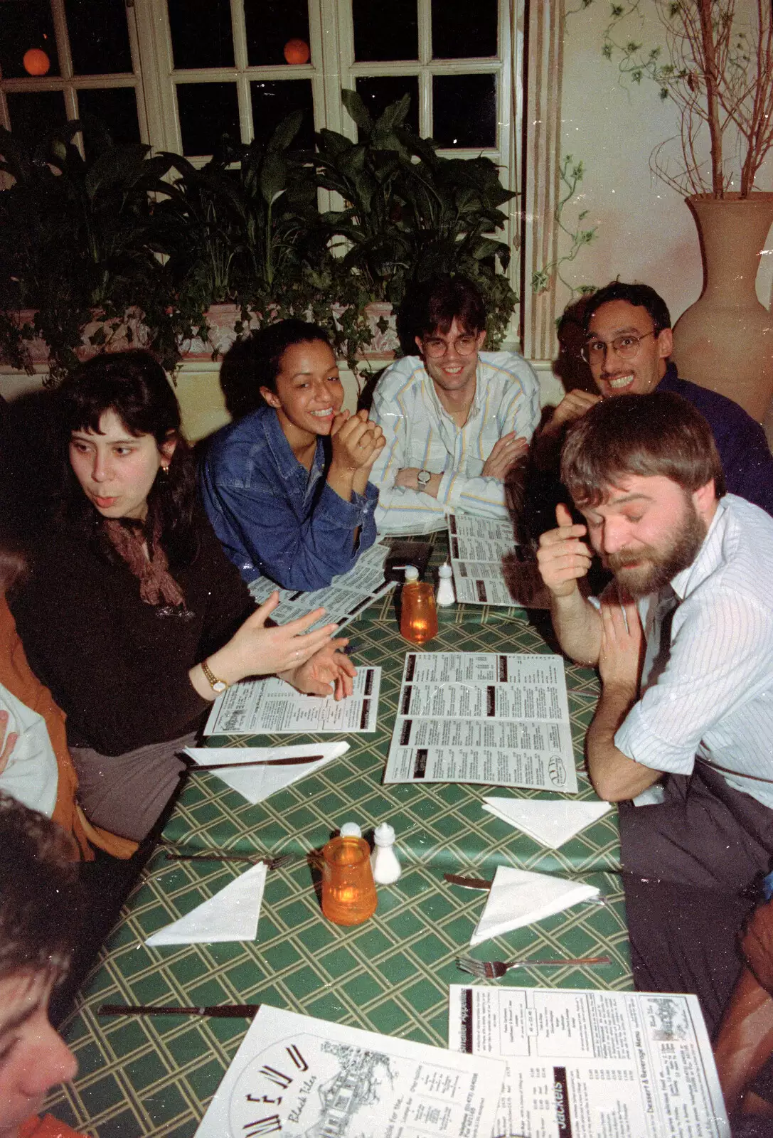 Menus are inspected, from Dougie's Birthday and Adrian Leaves CISU, Ipswich, Suffolk - 29th June 1997