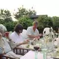 Grandmother adjusts her bins, A CISU Trip to Wimereux and the Swiss Rellies, France and Dorset - 6th July 1997