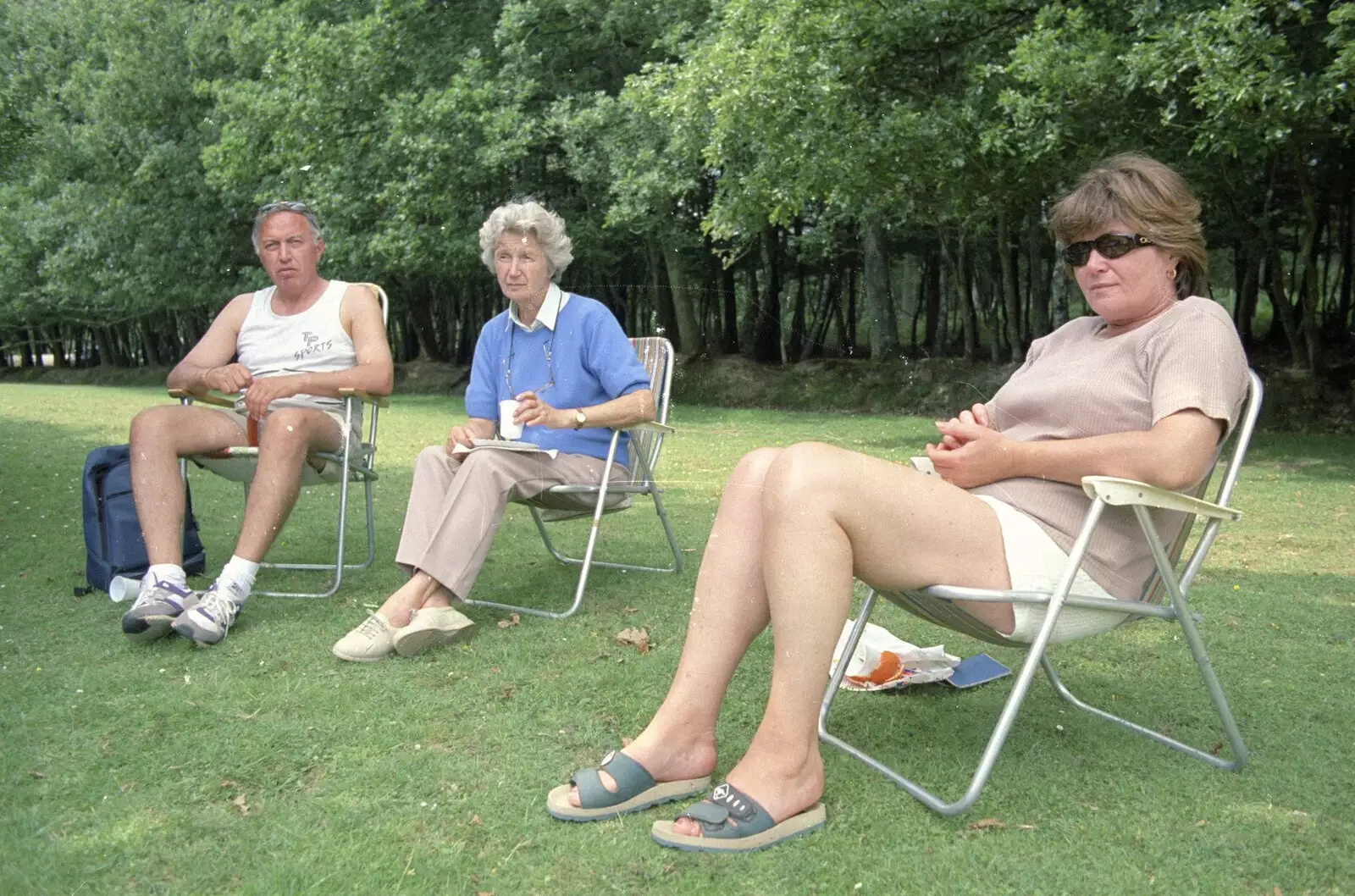 Bruno, Grandmother and Judith in the New Forest, from A CISU Trip to Wimereux and the Swiss Rellies, France and Dorset - 6th July 1997