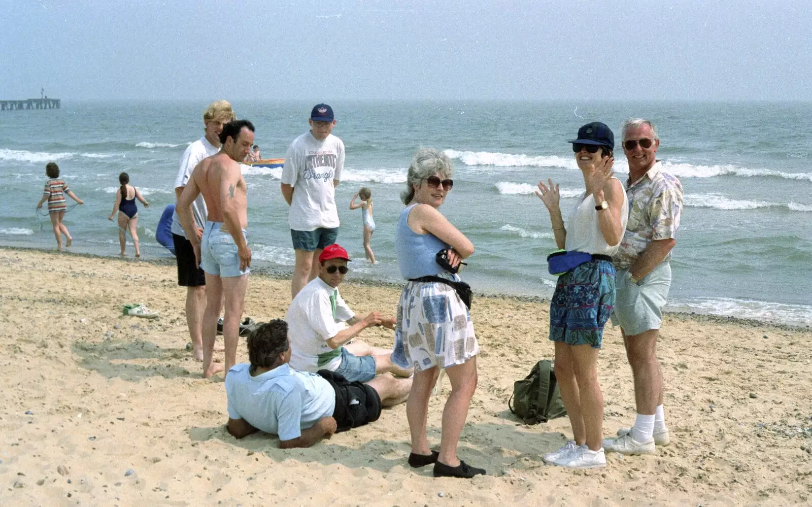 The gang on the beach, from BSCC at the Beach, Walberswick, Suffolk - 15th July 1997