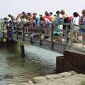 BSCC at the Beach, Walberswick, Suffolk - 15th July 1997, A throng of people go crabbing off the bridge