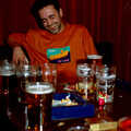 Trev and a pile of glasses, CISU Plays Cardinal's Hat in the SCC Social Club, Ipswich, Suffolk - 3rd August 1997