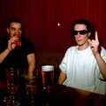 The French dude sticks a finger up, CISU Plays Cardinal's Hat in the SCC Social Club, Ipswich, Suffolk - 3rd August 1997