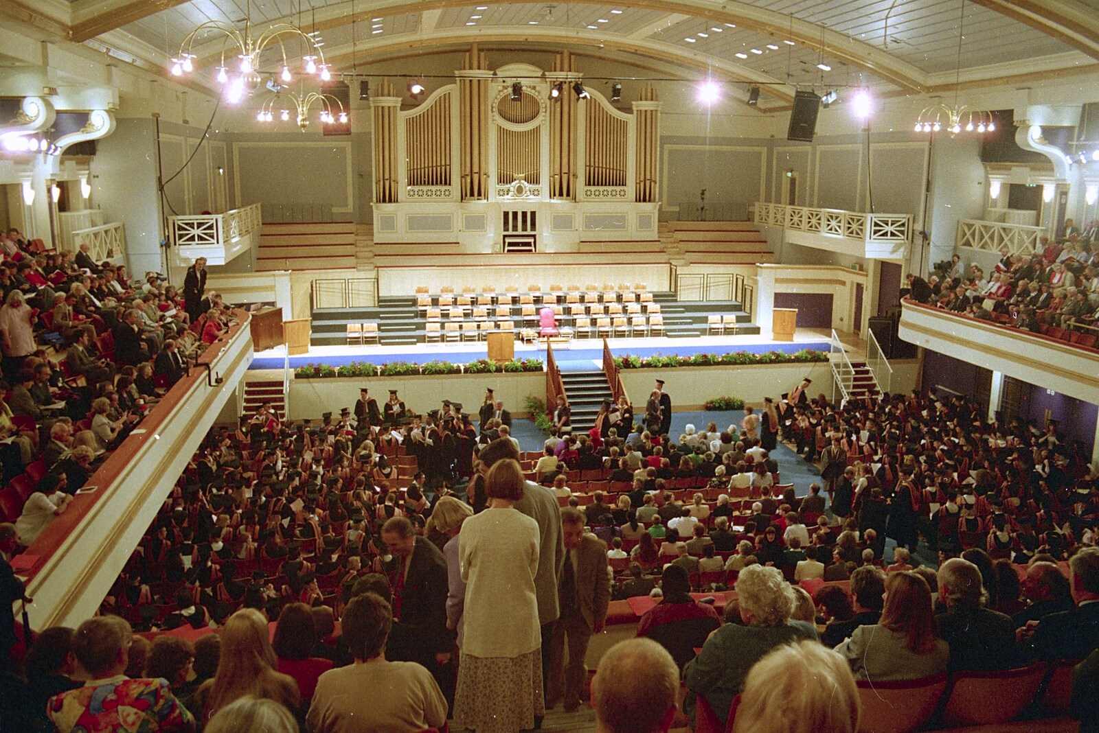 Sis Graduates from De Montfort, Leicester, Leicestershire - 9th August 1997: De Montfort Hall waits as the students file in