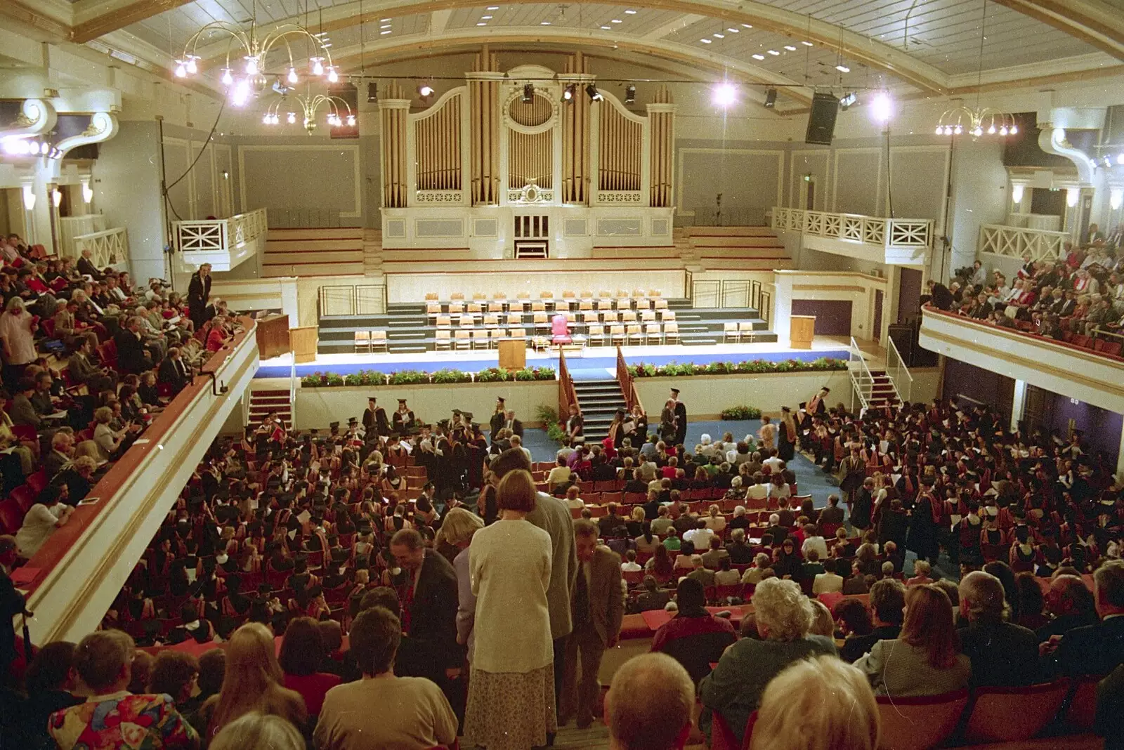 Students file in to the hall, from Sis Graduates from De Montfort, Leicester, Leicestershire - 9th August 1997