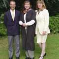 Sis Graduates from De Montfort, Leicester, Leicestershire - 9th August 1997, Mike, Sis and Mother