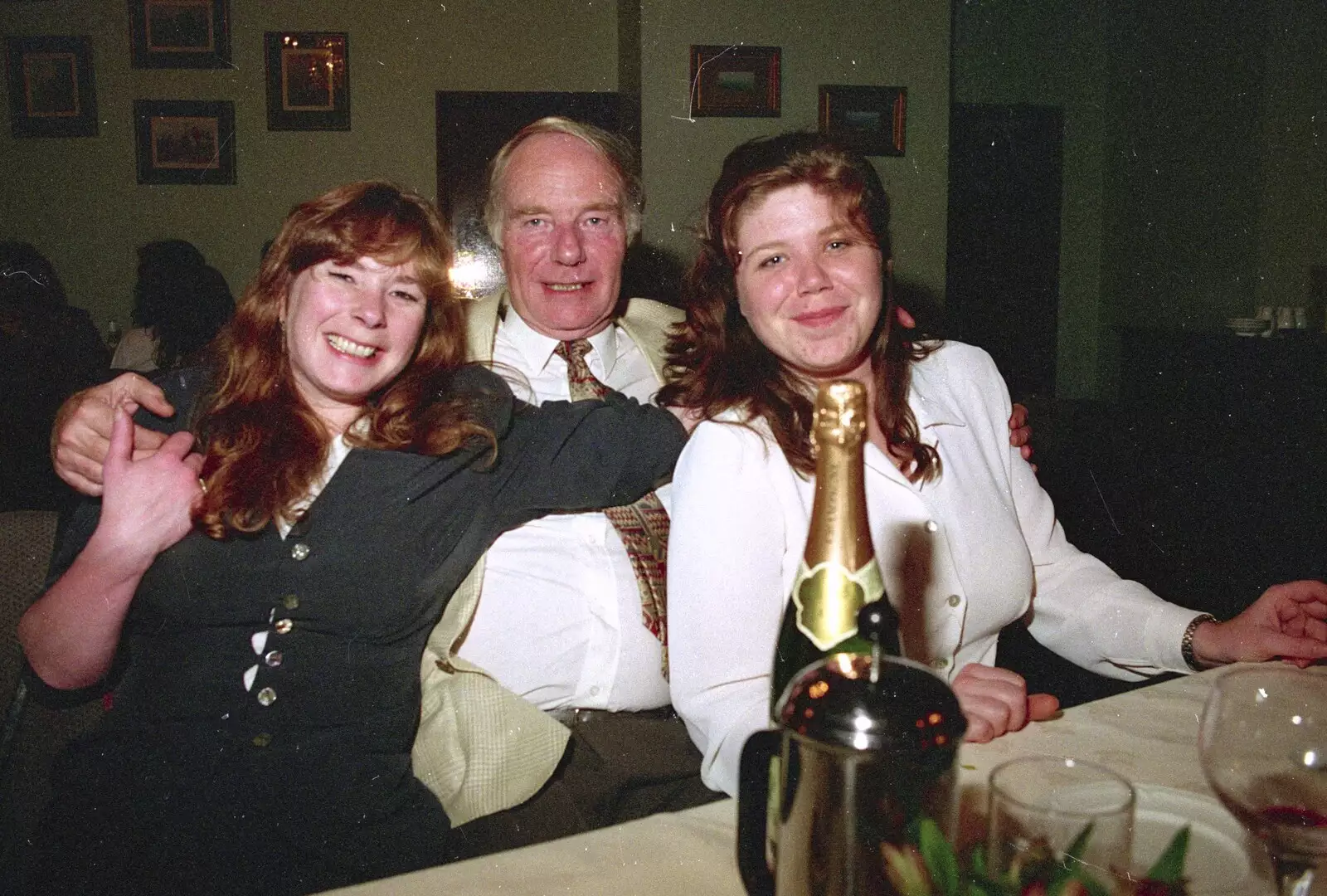 Mel, The Old Chap and Sis, from Sis Graduates from De Montfort, Leicester, Leicestershire - 9th August 1997