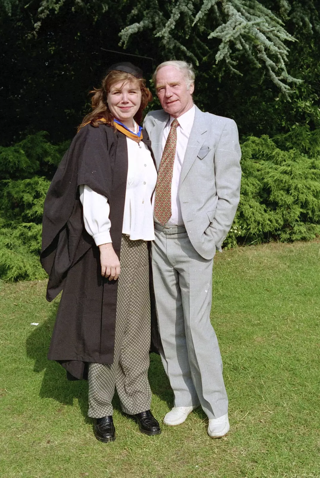 Sis and Dad, from Sis Graduates from De Montfort, Leicester, Leicestershire - 9th August 1997