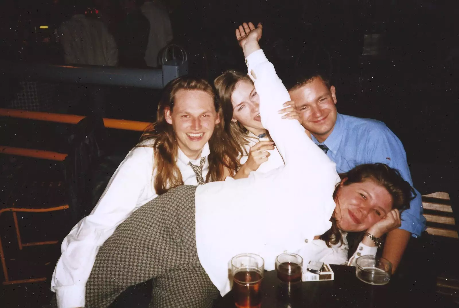 Nosher and Sis in a nightclub, from Sis Graduates from De Montfort, Leicester, Leicestershire - 9th August 1997