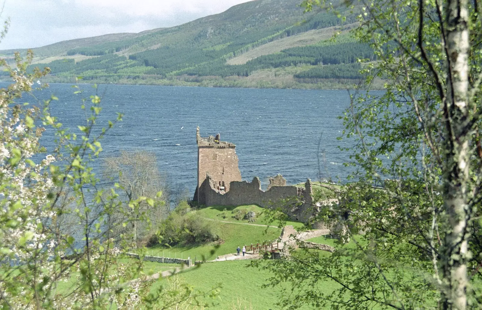 A ruined castle on the shores of Loch Ness, from A Trip to Pitlochry, Scotland - 24th March 1998