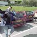 Sean flings Carole around in the car park, A Trip to Pitlochry, Scotland - 24th March 1998