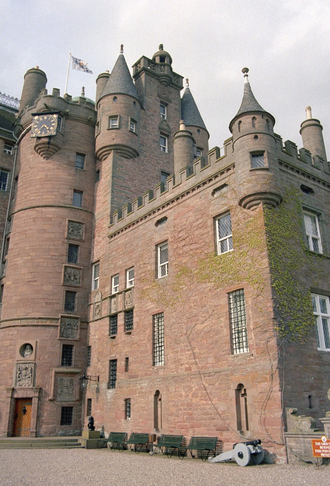 Glamis Castle close-up from A Trip to Pitlochry, Scotland - 24th March 1998