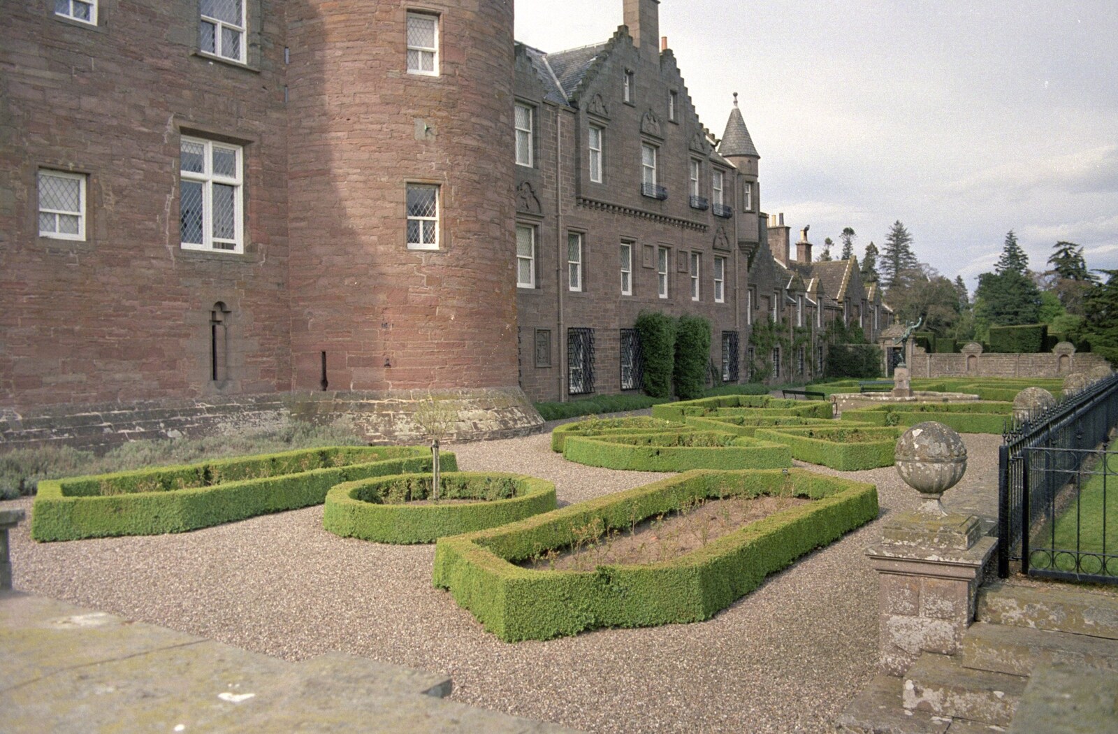Formal gardens at Glamis Castle from A Trip to Pitlochry, Scotland - 24th March 1998