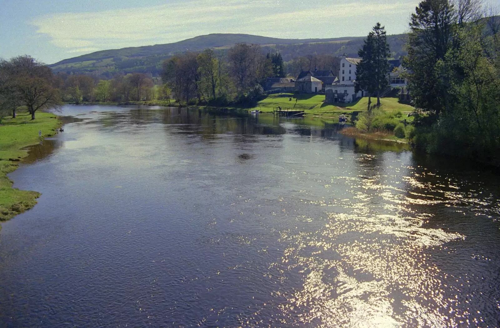 The Aberfeldy distillery and the River Tay, from A Trip to Pitlochry, Scotland - 24th March 1998