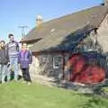 The gang outside Tullichuill, the rented house, A Trip to Pitlochry, Scotland - 24th March 1998