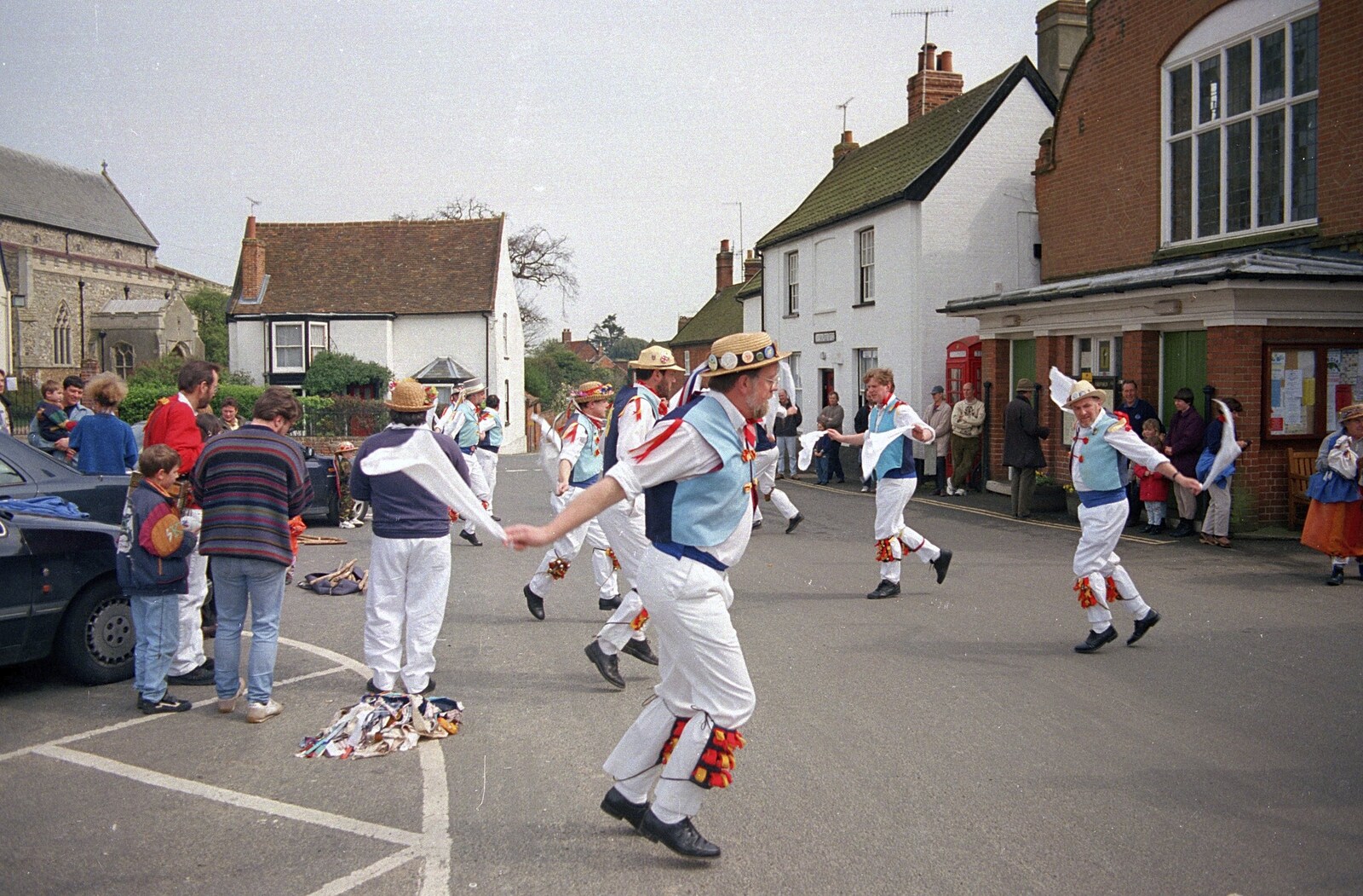 Morris dancing in Orford from Garden Rotovator Action, Brome, Suffolk - 28th March 1998