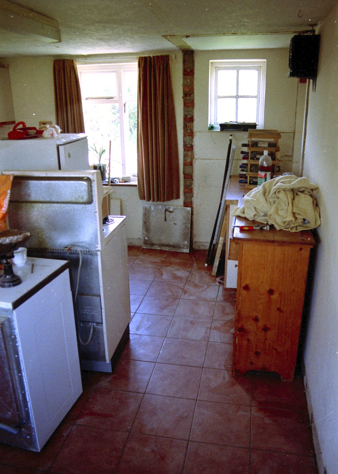 The kitchen has new tiles from Garden Rotovator Action, Brome, Suffolk - 28th March 1998