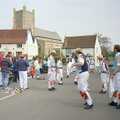 Morris dancers in Orford, Garden Rotovator Action, Brome, Suffolk - 28th March 1998