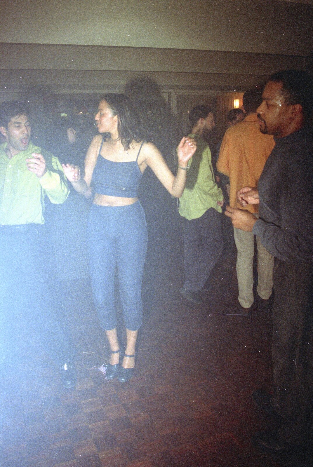 Natalie dances about from A CISU Thrash in the SCC Social Club, Rope Walk, Ipswich - 4th April 1998